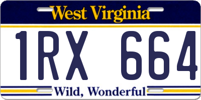 WV license plate 1RX664