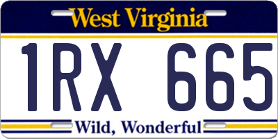 WV license plate 1RX665