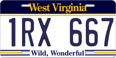 WV license plate 1RX667