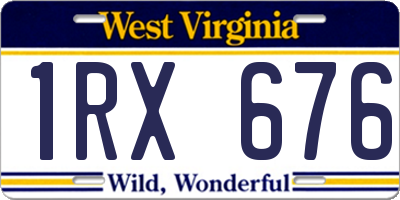 WV license plate 1RX676