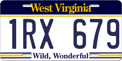 WV license plate 1RX679