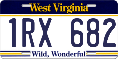 WV license plate 1RX682