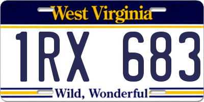 WV license plate 1RX683
