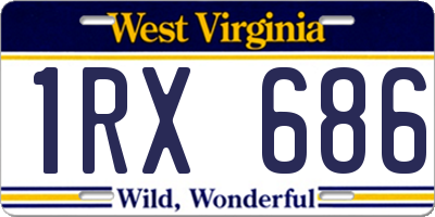 WV license plate 1RX686