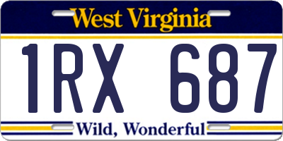 WV license plate 1RX687