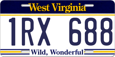 WV license plate 1RX688