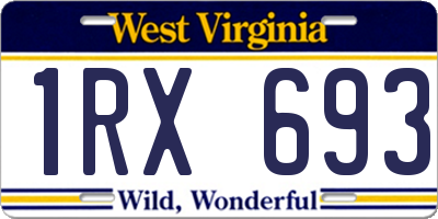 WV license plate 1RX693