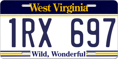 WV license plate 1RX697