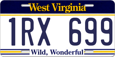 WV license plate 1RX699