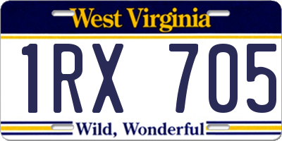 WV license plate 1RX705