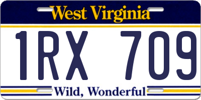 WV license plate 1RX709