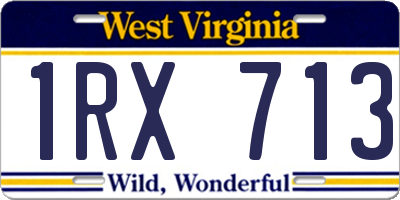 WV license plate 1RX713