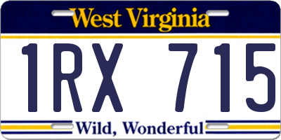 WV license plate 1RX715