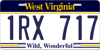 WV license plate 1RX717