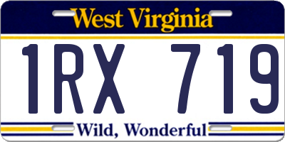 WV license plate 1RX719