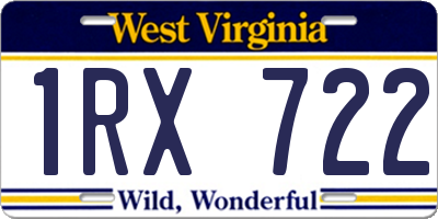 WV license plate 1RX722