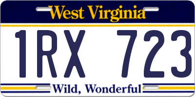 WV license plate 1RX723