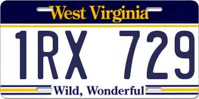 WV license plate 1RX729