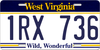 WV license plate 1RX736