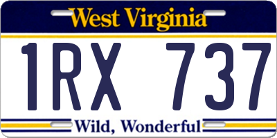 WV license plate 1RX737