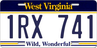 WV license plate 1RX741
