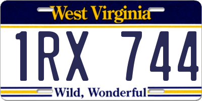 WV license plate 1RX744