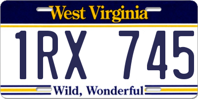 WV license plate 1RX745