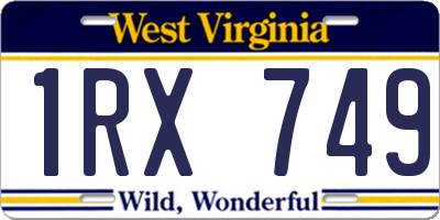 WV license plate 1RX749