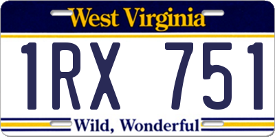WV license plate 1RX751