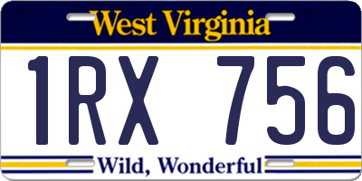 WV license plate 1RX756
