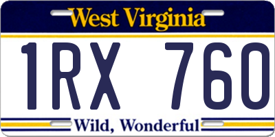 WV license plate 1RX760