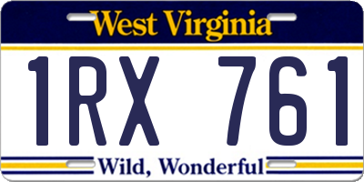 WV license plate 1RX761