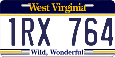 WV license plate 1RX764