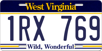 WV license plate 1RX769