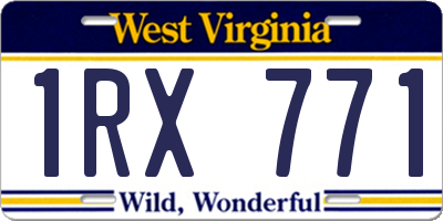 WV license plate 1RX771