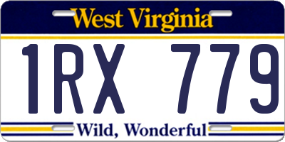 WV license plate 1RX779