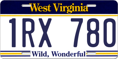 WV license plate 1RX780