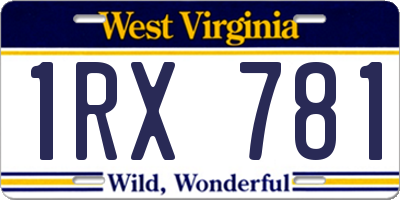 WV license plate 1RX781