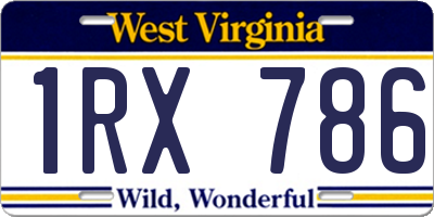 WV license plate 1RX786