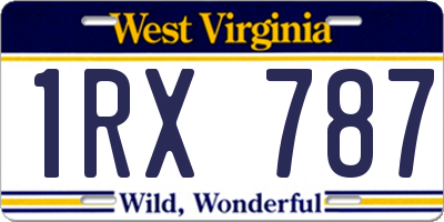 WV license plate 1RX787