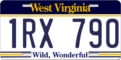 WV license plate 1RX790