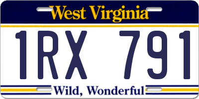 WV license plate 1RX791