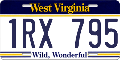 WV license plate 1RX795