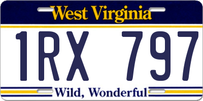 WV license plate 1RX797