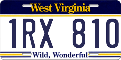 WV license plate 1RX810