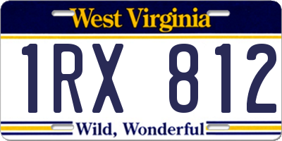 WV license plate 1RX812