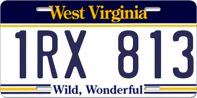 WV license plate 1RX813