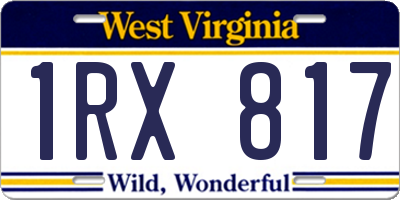 WV license plate 1RX817