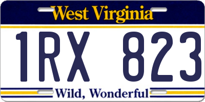 WV license plate 1RX823