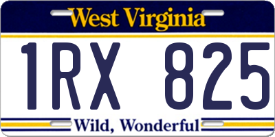 WV license plate 1RX825